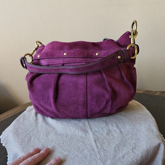 Vintage Coach Mosaic Patchwork Suede Shoulder Hobo Bag - Picture 13 of 17